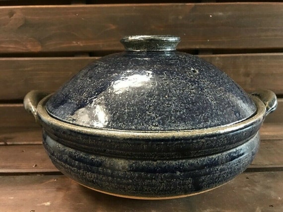 Shigaraki Yaki Ceramic DONABE Hot Pot Japanese Navy Earthen | Etsy