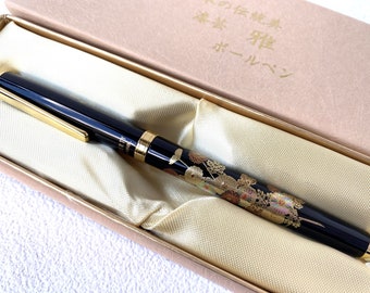 Maki-e Urushi Lacquer Makie Ballpoint Pen Yamanaka lacquerware Autumn Flower Jpn