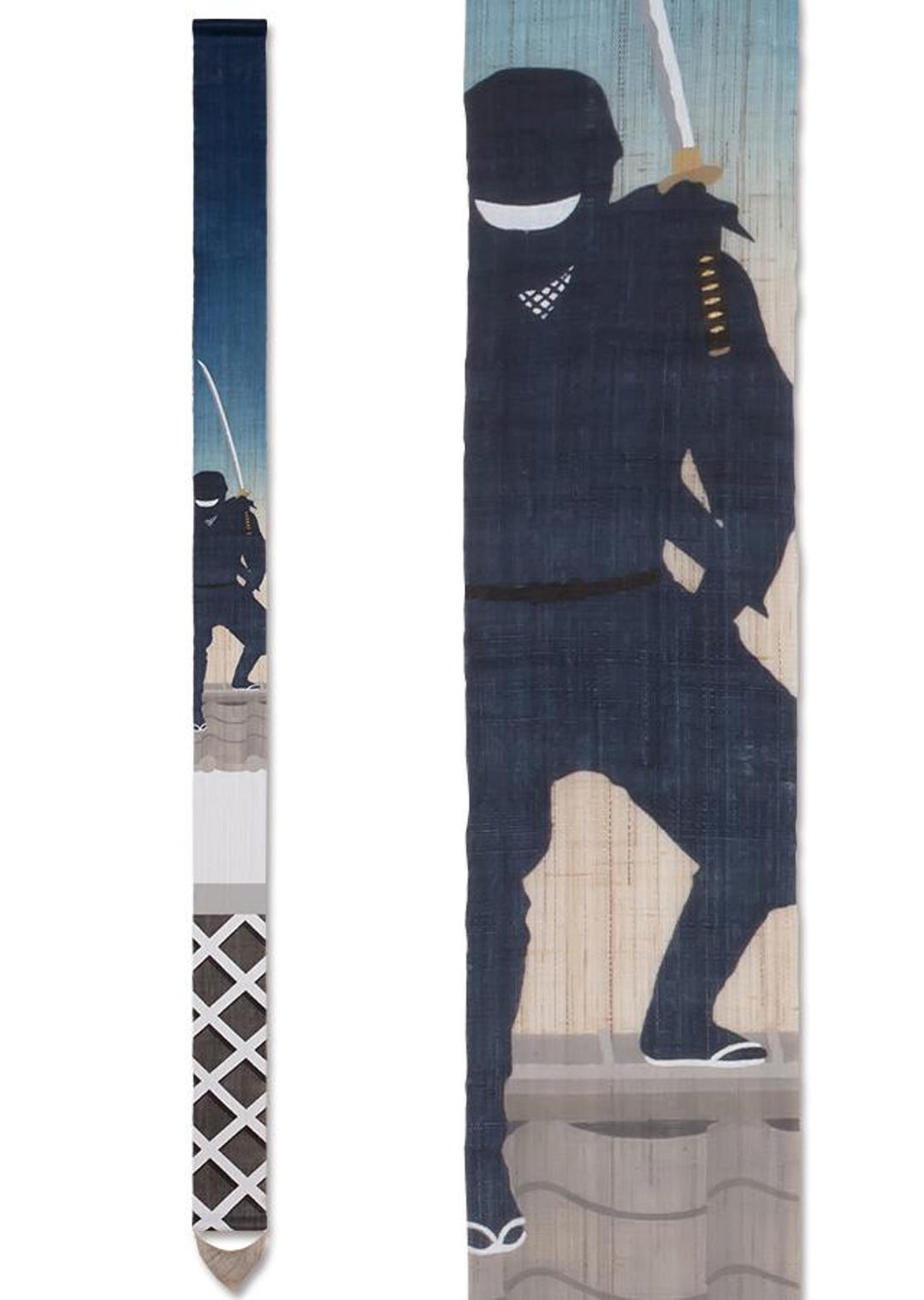 NAOTO タペストリー Kyoto Tapestry Wall Hanging Handpainted Linenshinobi Mask Ninja