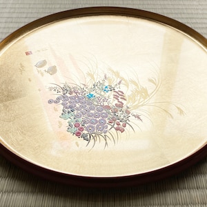 Obon Tray Yamanaka Urushi Yamanaka lacquerware Gold Miyabi Round Japan
