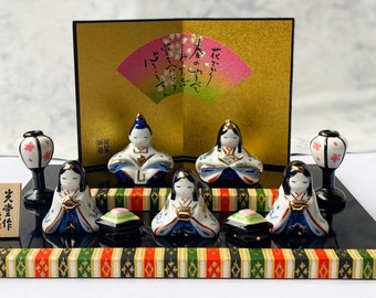 New Hina doll Pottery 2stage Mino yaki Japanese Girls festival Made in Japan