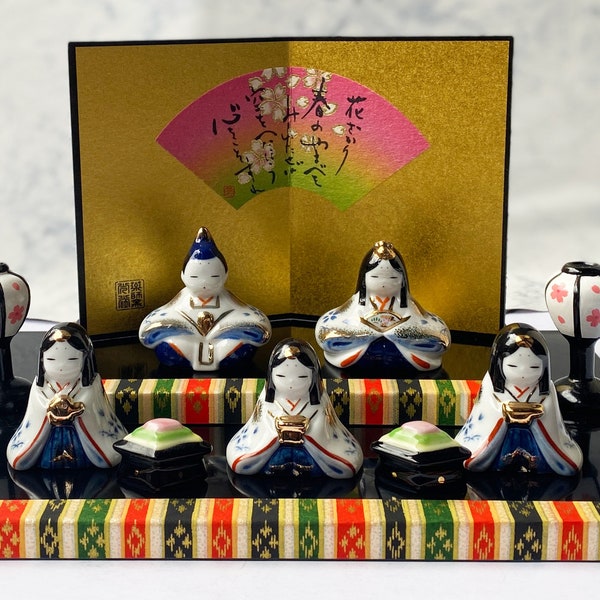 New Hina doll Pottery 2stage Mino yaki Japanese Girls festival Made in Japan