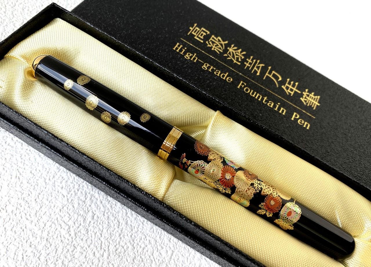 梨地　万年筆　漆　Japanese vintage Fountain pen il_fullxfull.8318087923_kmj9.jpg