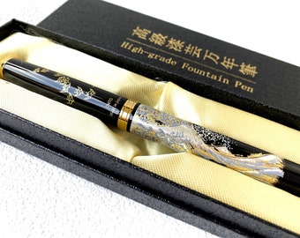 Maki-e Urushi Lacquer Makie Fountain Pen Yamanaka laque Wave Motif Japon