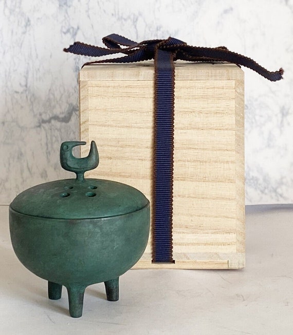 66 Incense Burner Japanese Bronze Koro Takaoka Craft Zuisho
