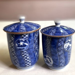 Yunomi Kyo Kiyomizu yaki Japanese pottery tea cup set Marumon Shonzui Japan