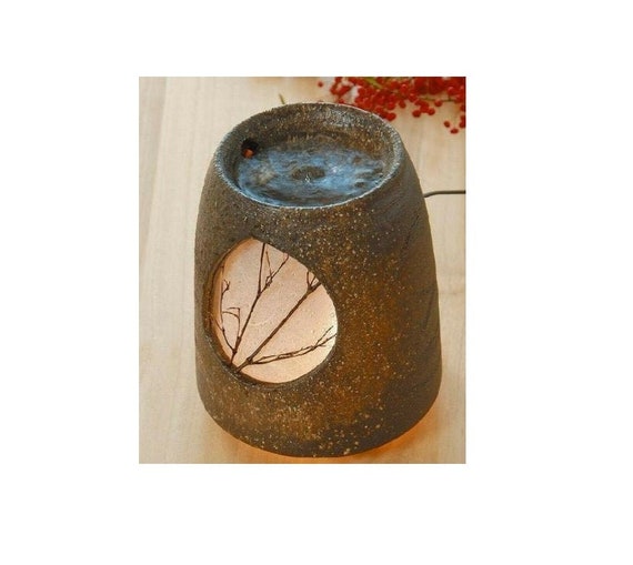 Shigaraki yaki Interior Light Pottery Floor Lamp and Tsukubai