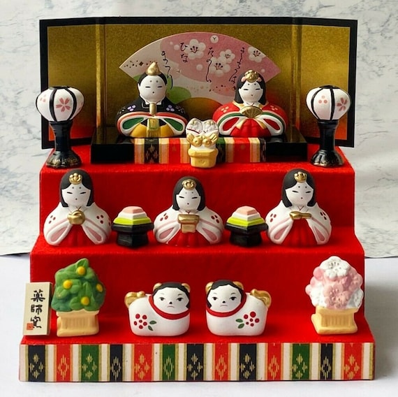 Hina Doll Ningyo Japanese Pottery Doll Girls Festival Kinsai Hana