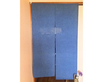 Kyoto Noren Japanese Hanging Door Curtain Linen 88*150 Chijimi weven Blue Japan , US DDP
