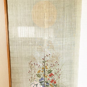 Kyoto Noren Japanese door curtain tapestry Linen 150*88cm Autumn seven flowers