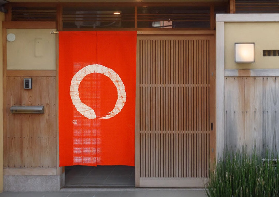 Home Décor Noren Kyoto Circle Door Curtain Divider Japanese Batik 85 x 150cm Blu