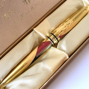 Gold Urushi Ballpoint pen Red Mt.Fuji Hokusai Japan Yamanaka lacquerware Japan