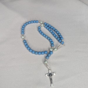 Blue rosary (with cross Our Fathers) for kids and adults
