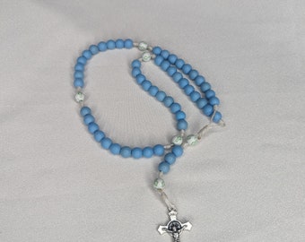 Blue rosary (with cross Our Fathers) for kids and adults