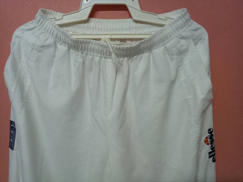 VINTAGE ELLESSE sweatpants sports Tennis track rare design spell out original streetwear jogging athletic tracksuit pants