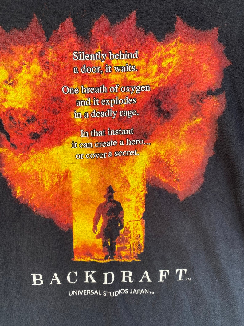 Yellow Backdraft VINTAGE BACKDRAFT American Action Thriller Film Movie Longsleeve Tee ...