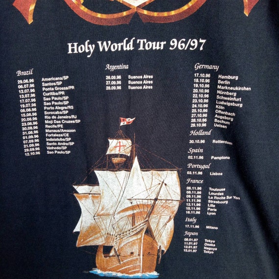 Vintage 90s Angra Longsleeve T-shirt: 1996 Holy World Tour - Etsy