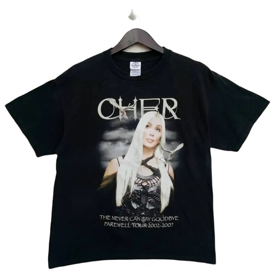 アイドル 90s vintage tour CHER T-shirt / size/ XL Vtg 1990 Cher Heart of Stone Tour Concert T-shirt Black XL