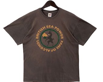 Camiseta vintage de la banda britpop BRITISH SEA POWER, fans del alcohol