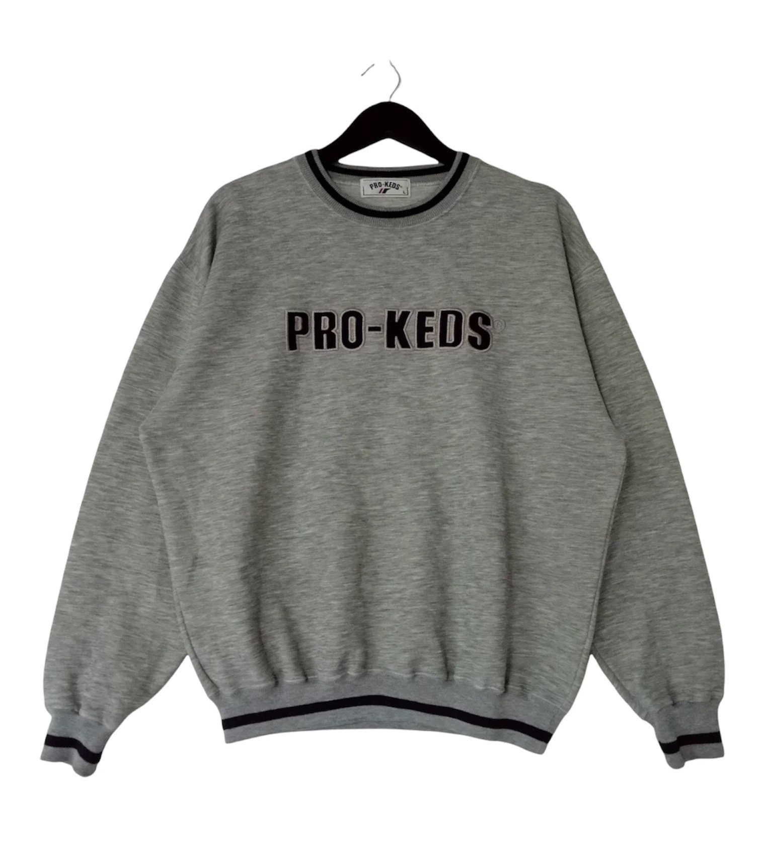 [ KEDS] ★PREPPY LOGO SWEATSHIRT Original Striped Sunkissedcoconut Logo Embroider Sweatshirt