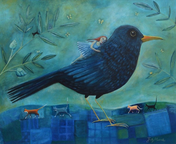 Blackbird. Limited Edition Mounted Giclee Print, Extra Large