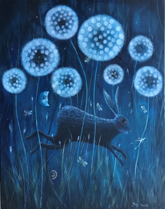 Rabbit in the Grass, a limited edition giclee print by Judy Musselle