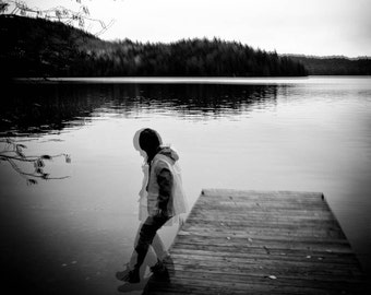 L'aventure, paysage canadien, photo noir & blanc