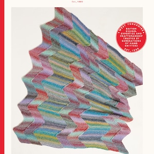 Knitting pattern Making Waves Blanket with Variegated Self Patterning Chunky Yarn Hard copy