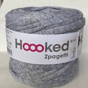 Mini bobbin of original Hoooked Zpagetti t-shirt yarn Grey shade colours