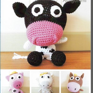 Crochet Amigurumi Funky Farmyard Animals Pattern only Natura Just cotton Yarn