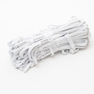 Elástico superfino de uso general blanco Aprox. 5 mm 3 m