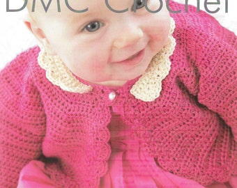Instant Download - Crochet Baby Bolero with a Lace Efect Pattern only Petra Yarn