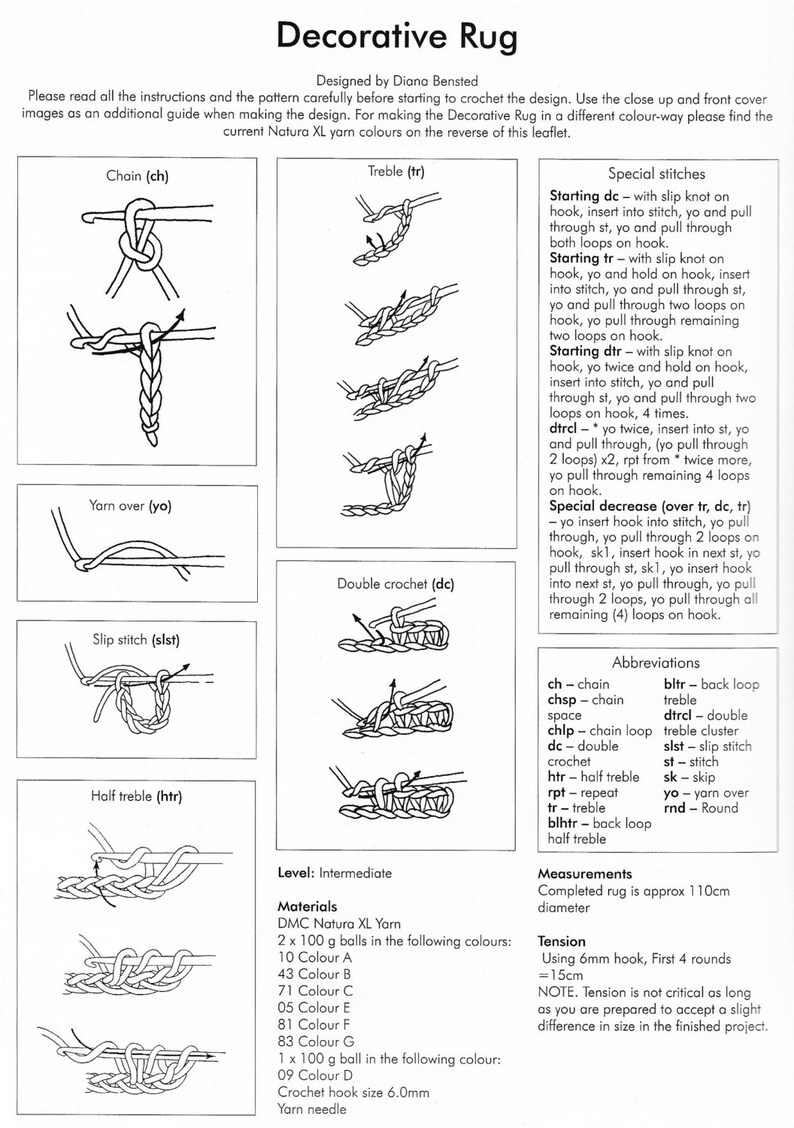 Decorative Rug Crochet Pattern only Natura XL Yarn - PDF copy image 4