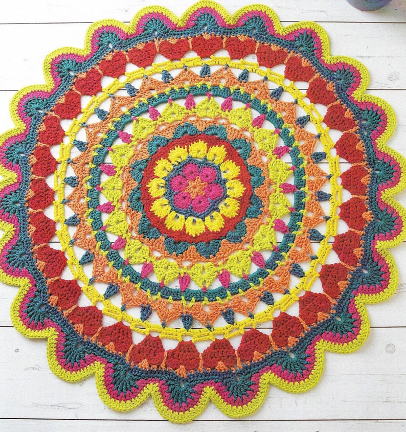 Decorative Rug Crochet Pattern only Natura XL Yarn - PDF copy image 1