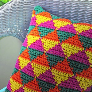 Geometric Cushion Cover Crochet  Pattern only Natura XL Yarn