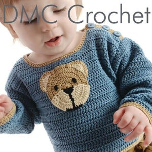 Blusa de bebê com padrão de crochê Mofit de ursinho de pelúcia, apenas fio de algodão Natura Just - cópia em PDF