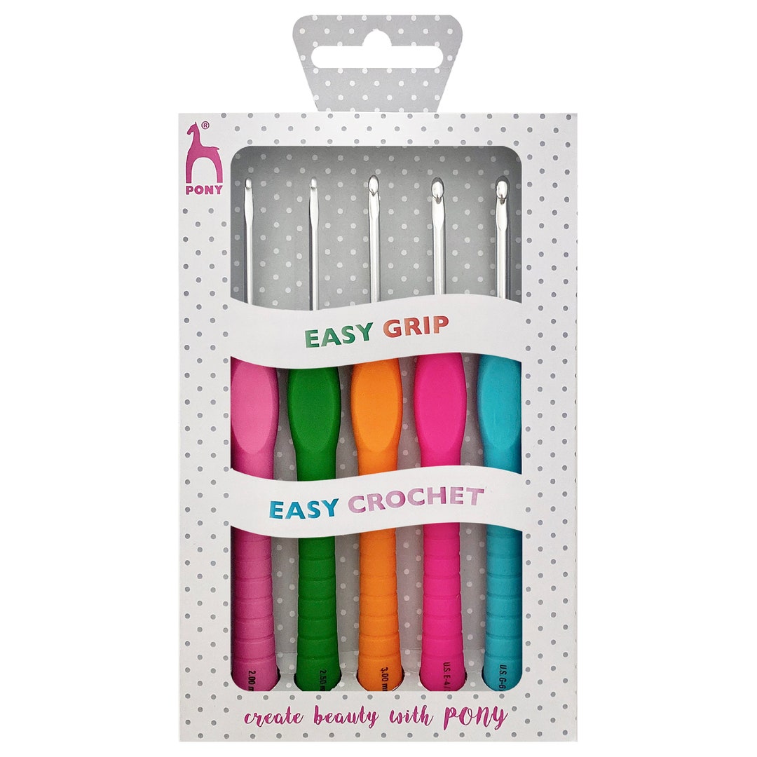 Pony Easy Grip Crochet Hook Set 5pc 2mm, 2.5mm, 3mm, 3.5mm, 4mm Etsy