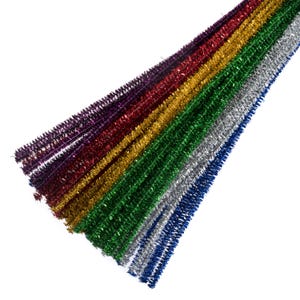 Chenille Glitter Sticks Pipe Cleaners 30cm 6mm pack of 20 Flower Toy Making Crafts