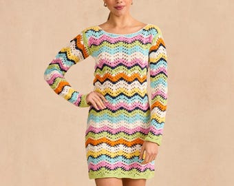 Cheeky Chevron Mini Dress pattern only with Sirdar Stories shades PDF copy