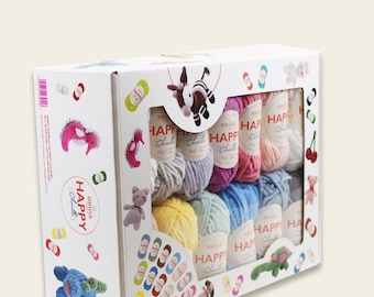 Sirdar Happy 100% Chenille Amigurumi yarn 15g ball assorted box 25 colours