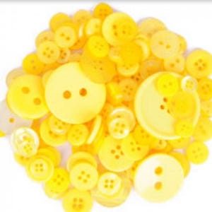 50 x Assorted Buttons for Crafts Yellow 18mm - 25mm