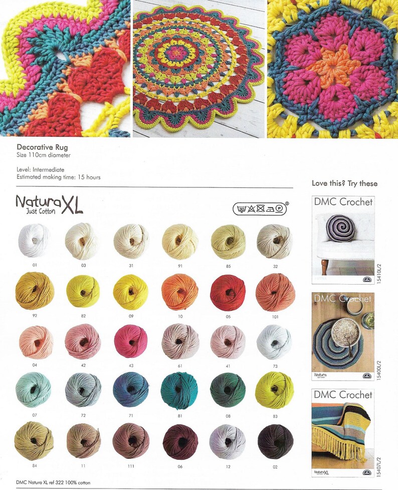 Decorative Rug Crochet Pattern only Natura XL Yarn - PDF copy image 3