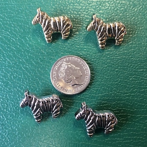 Novelty Buttons Zebra antiek goud - zilverkleuren 10 - 12 mm voor kleding - sieraden - scrapbooking - kaarten maken