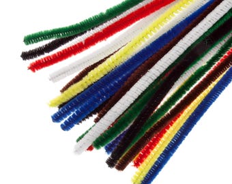 Palitos de chenilla Limpiadores de pipas 30 cm de largo 12 mm de grosor paquete de 15 Manualidades para hacer juguetes con flores