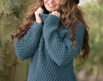 Instant download - Snuggle Up Sweater Crochet Pattern only Woolly5 Yarn