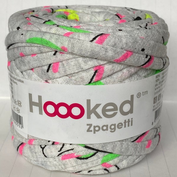 Hoooked Zpagetti t-shirt yarn Multicolour shade printed-multicoloured super chunky 50g - approx 25m