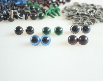 Safety Googly 20mm eyes 10 pcs ( 5 pairs) with safety washer assorted colours