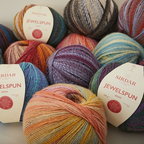 Sirdar Jewelspun Aran 200g Variegated Self Patterning Yarn