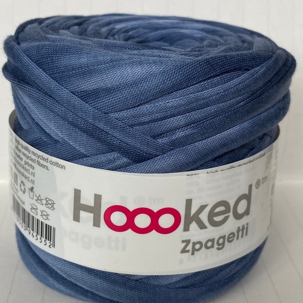 Hoooked Zpagetti fil pour t-shirt Blue shade imprimé-multicolore super gros 50g - environ 25m