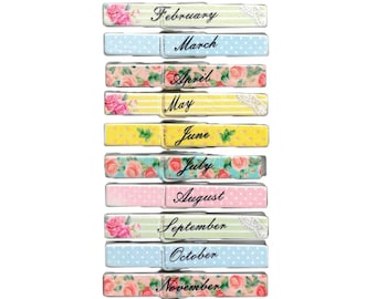 Trimits Wooden Floral - Months Pegs - Pack of 12